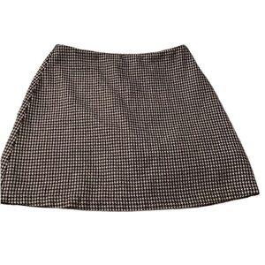 Hillard & Hanson Wool Winter Houndstooth Black & White Aline Short Skirt